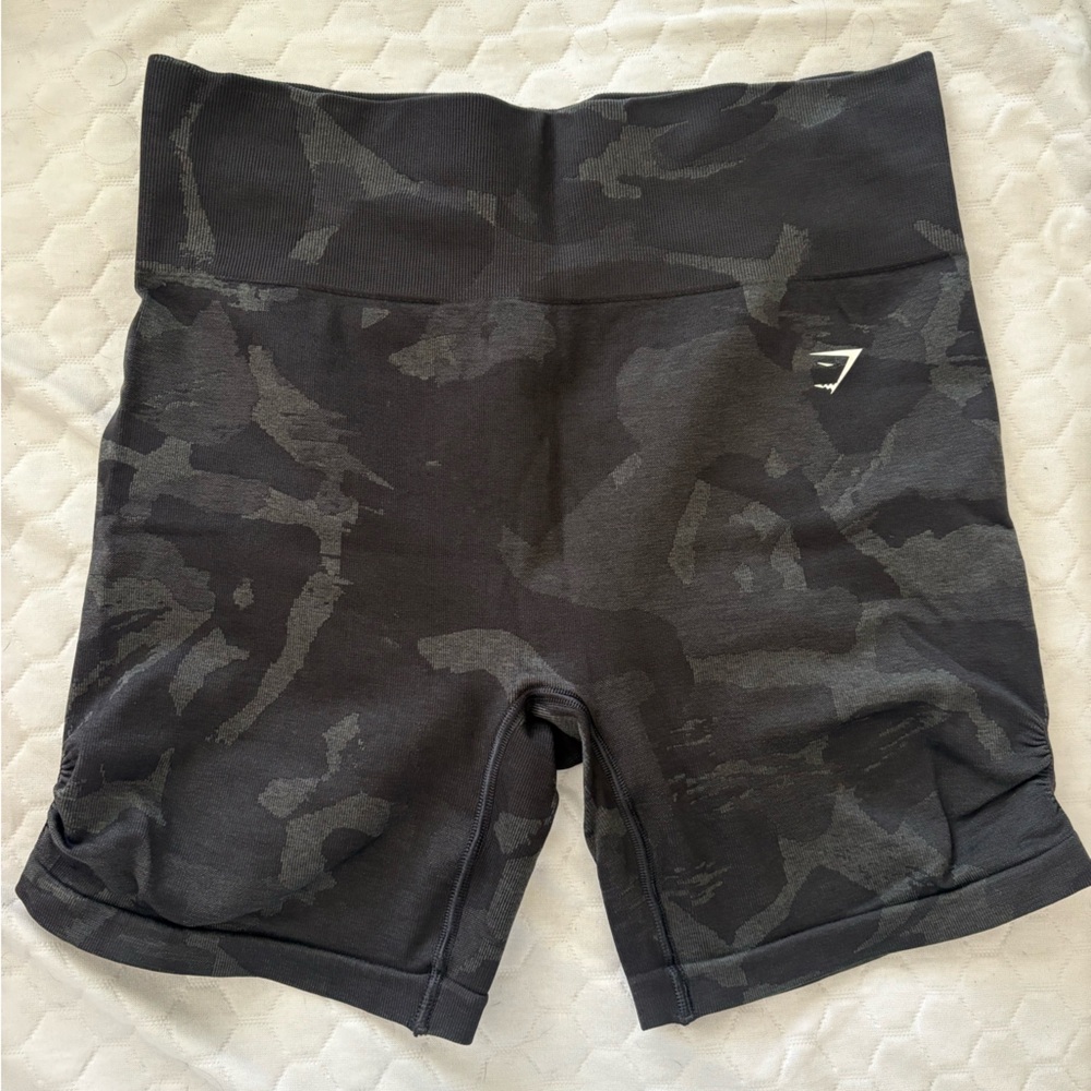 Gymshark Women's Black Camo Athletic Shorts